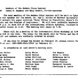 Announcements, 1980-01-25. ...