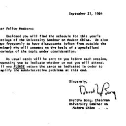 Announcements, 1964-09-21. ...