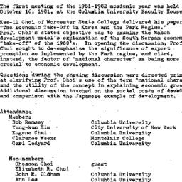 Minutes, 1981-10-16. Korea,...