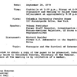 Announcements, 1979-09-28. ...
