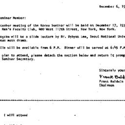 Announcements, 1971-12-06. ...