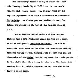 Announcements, 1965-03-22. ...