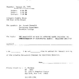 Announcements, 1976-01-15. ...
