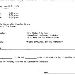 Announcements, 1976-04-08. ...