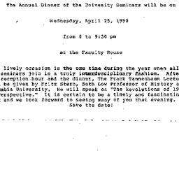 Announcements, 1990-04-25. ...