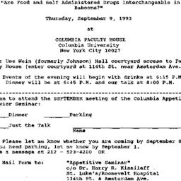 Announcements, 1993-09-09. ...