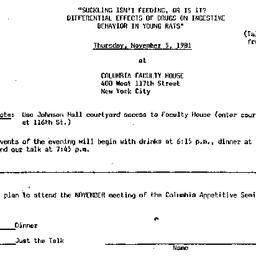 Announcements, 1981-11-05. ...