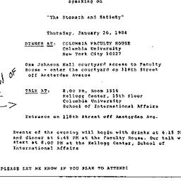 Announcements, 1984-01-26. ...