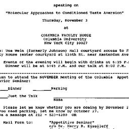 Announcements, 1994-11-03. ...