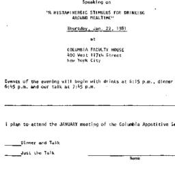 Announcements, 1981-01-22. ...