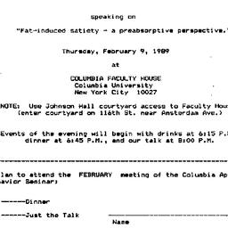 Announcements, 1989-02-09. ...