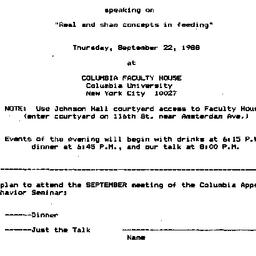 Announcements, 1988-09-22. ...