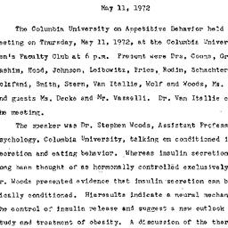 Minutes, 1972-05-11. Appeti...