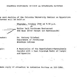 Announcements, 1972-10-19. ...