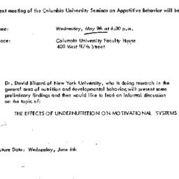 Announcements, 1973-05-09. ...