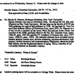 Announcements, 1990-01-16. ...