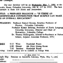Announcements, 1991-04-10. ...