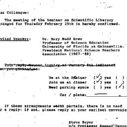 Announcements, 1988-02-10. ...