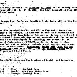 Announcements, 1992-02-27. ...