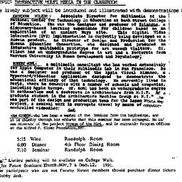 Announcements, 1991-10-01. ...