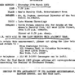 Announcements, 1969-03-27. ...