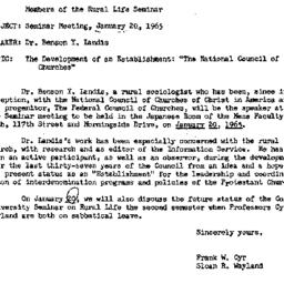 Announcements, 1965-01-15. ...