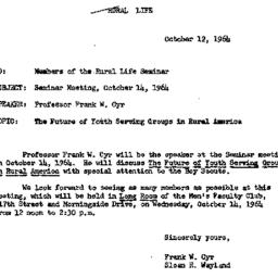 Announcements, 1964-10-12. ...