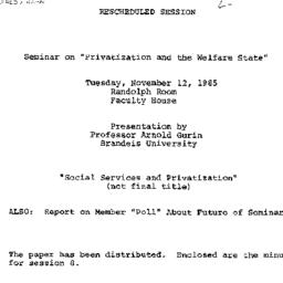 Announcements, 1985-11-12. ...