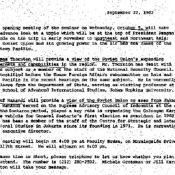 Announcements, 1983-09-22. ...