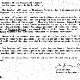 Announcements, 1986-02-12. ...