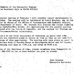 Announcements, 1985-01-17. ...