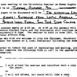 Announcements, 1979-10-09. ...
