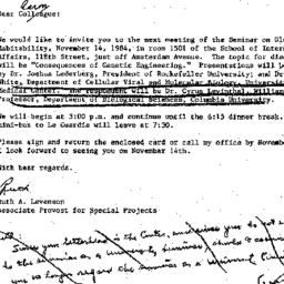 Announcements, 1984-10-12. ...