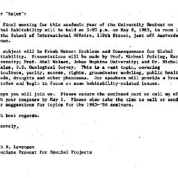 Announcements, 1985-04-10. ...