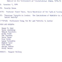 Announcements, 1974-11-07. ...