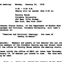 Announcements, 1978-01-23. ...