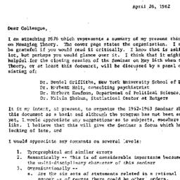 Announcements, 1962-04-26. ...