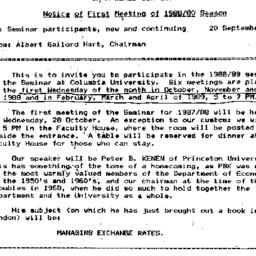 Announcements, 1988-09-20. ...