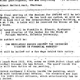 Announcements, 1987-10-13. ...