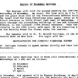 Announcements, 1987-11-08. ...
