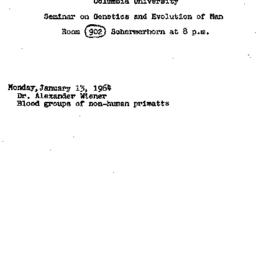 Announcements, 1964-01-13. ...