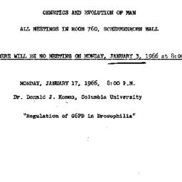 Announcements, 1966-01-17. ...