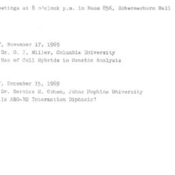 Announcements, 1969-11-17. ...