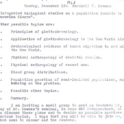 Announcements, 1960-12-19. ...