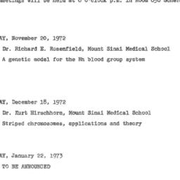 Announcements, 1972-11-20. ...