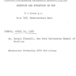 Announcements, 1968-04-22. ...