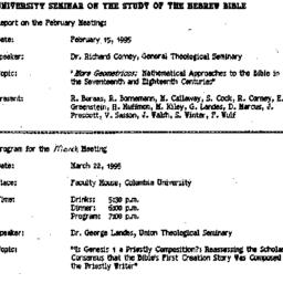 Announcements, 1995-02-15. ...