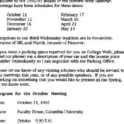 Announcements, 1992-10-21. ...