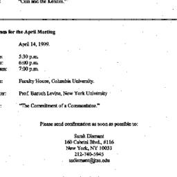 Announcements, 1999-04-14. ...