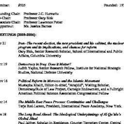 Schedules. The Middle East,...